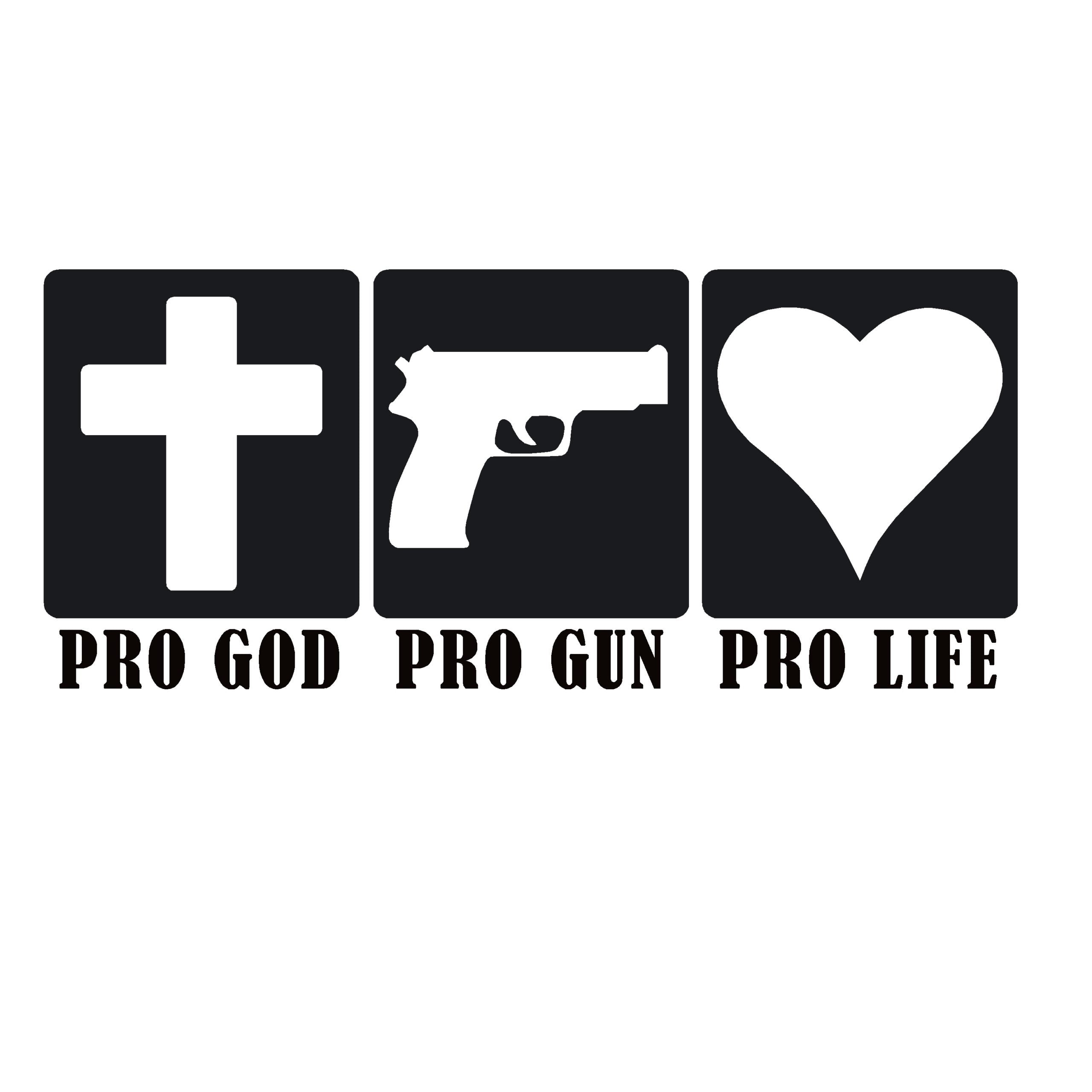 Pro God Decal - Pro God Pro Gun Pro Life Decal – Conservative Patriotic Sticker – 7593