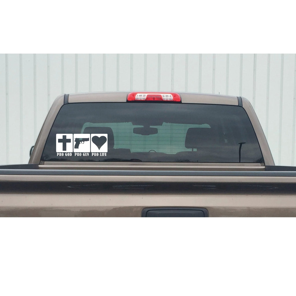 Pro God Decal - Pro God Pro Gun Pro Life Decal – Conservative Patriotic Sticker – 7593
